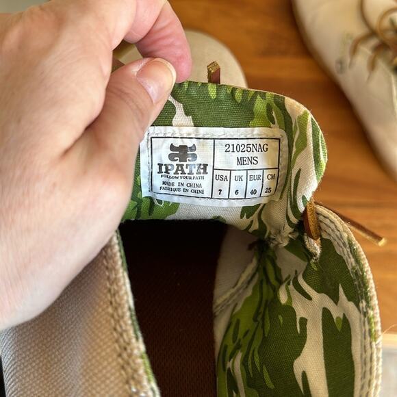 Ipath mens creams leather lace up sneaker size 7 - Picture 4 of 5